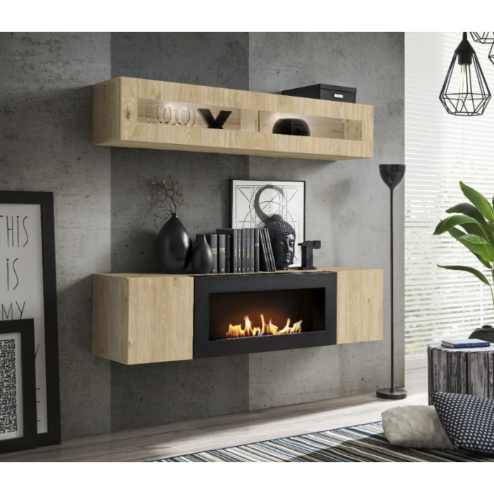 Composition murale horizontale FLY chêne clair