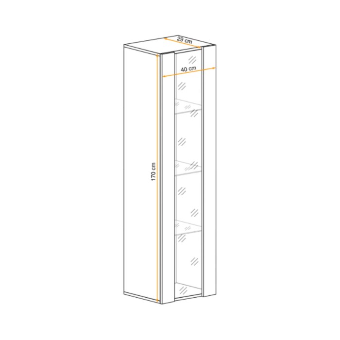 Vitrine FLY cachemire dimensions