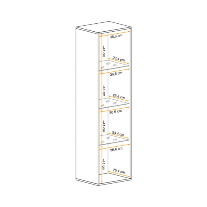 Vitrine FLY cachemire ouverte dimensions