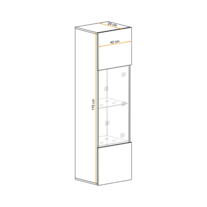 Vitrine partielle FLY cachemire dimensions