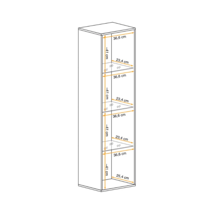 Vitrine partielle FLY cachemire ouverte dimensions