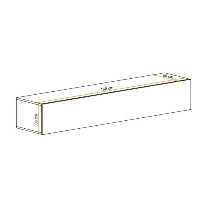 Vitrine opaque horizontale FLY cachemire dimensions