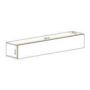 Vitrine opaque horizontale FLY cachemire dimensions