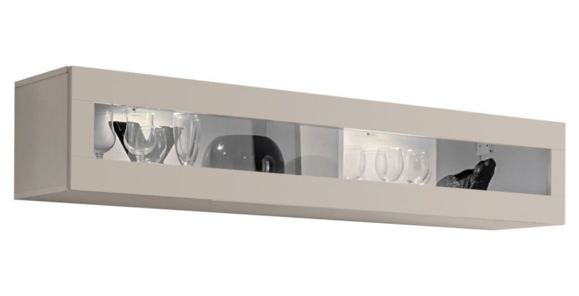 Vitrine horizontale vitrée FLY cachemire