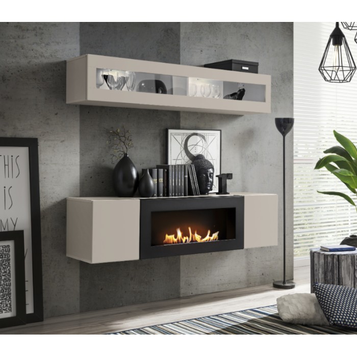 Composition murale horizontale vitrée FLY cachemire décor 3D