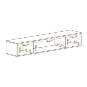 Vitrine horizontale partielle FLY cachemire ouverte dimensions