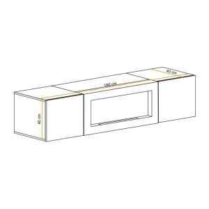 Meuble TV avec cheminée intégrée FLY cachemire dimensions