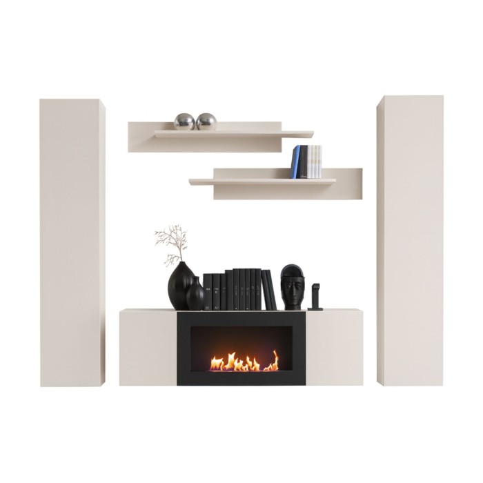 Composition murale opaque FLY cachemire fond blanc