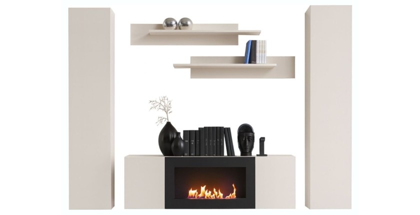 Composition murale opaque FLY cachemire fond blanc