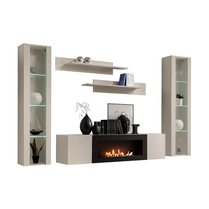 Composition murale vitrée FLY cachemire fond blanc