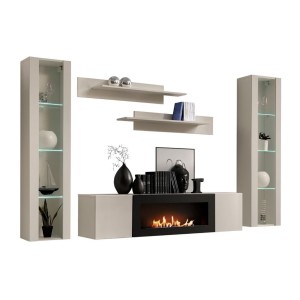 Composition murale vitrée FLY cachemire fond blanc