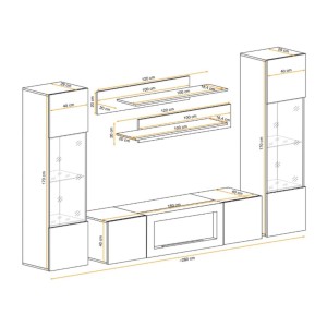 Composition murale partielle FLY cachemire dimensions