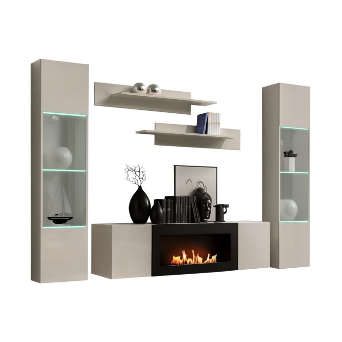 Composition murale partielle FLY cachemire fond blanc