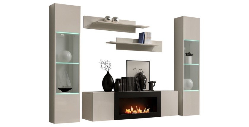 Composition murale partielle FLY cachemire fond blanc