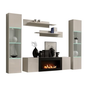 Composition murale partielle FLY cachemire fond blanc