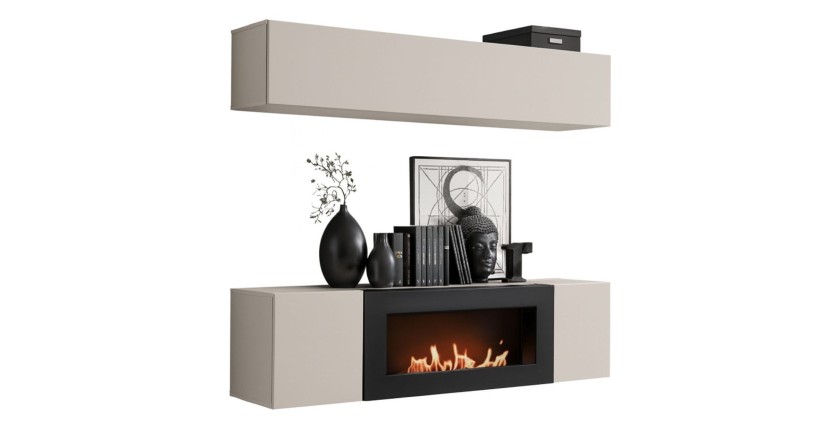 Composition murale horizontale opaque FLY cachemire fond blanc