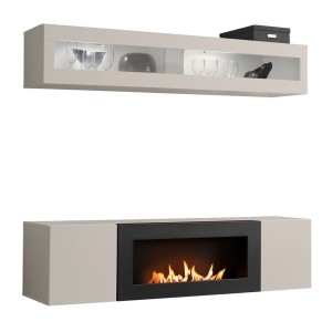 Composition murale horizontale vitrée FLY cachemire fond blanc