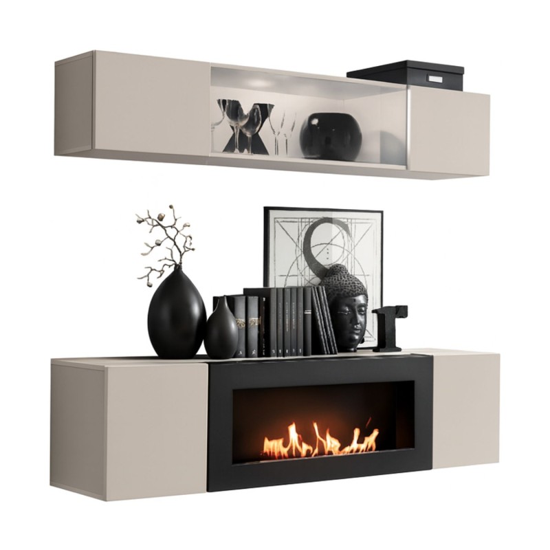 Composition murale horizontale partielle FLY cachemire fond blanc