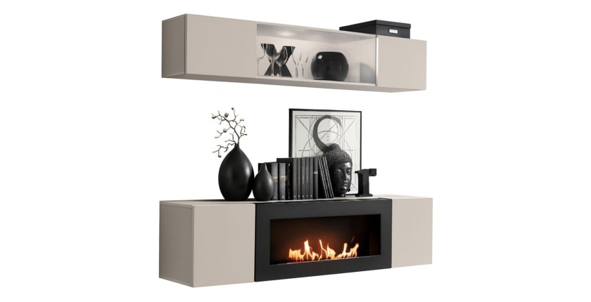 Composition murale horizontale partielle FLY cachemire fond blanc