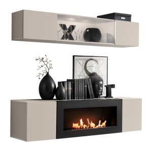 Composition murale horizontale partielle FLY cachemire fond blanc